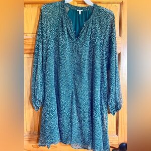 Joie Dark Green and White Blouse